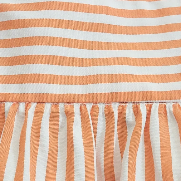 NWOT GRETCHEN SCOTT DESIGNS Hope Melon Striped Tiered Ruffled Sleeveless Dress